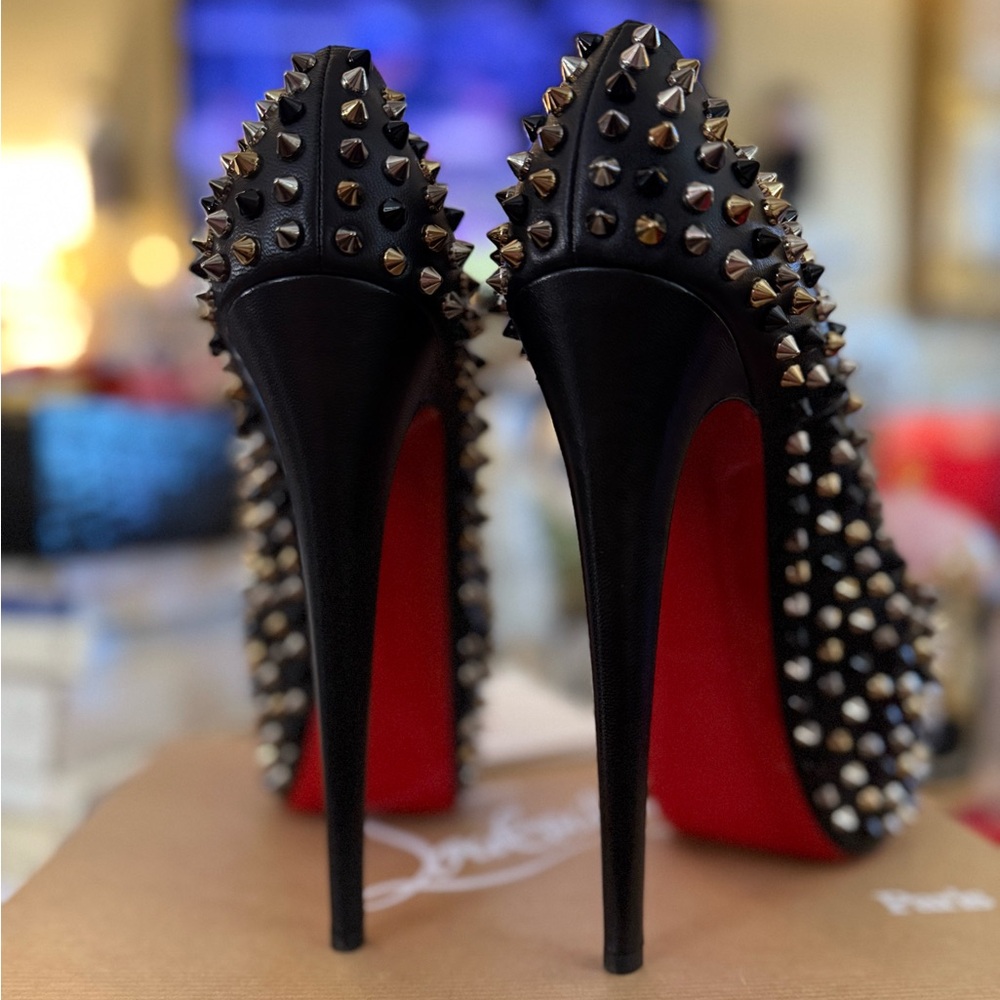 Christian Louboutain multi color spikes absolutely gorgeous platform heels!!!